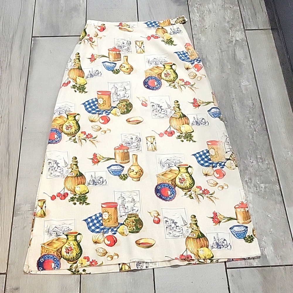Custom made kitchen herb long skirt 14 waist and 39 long size med